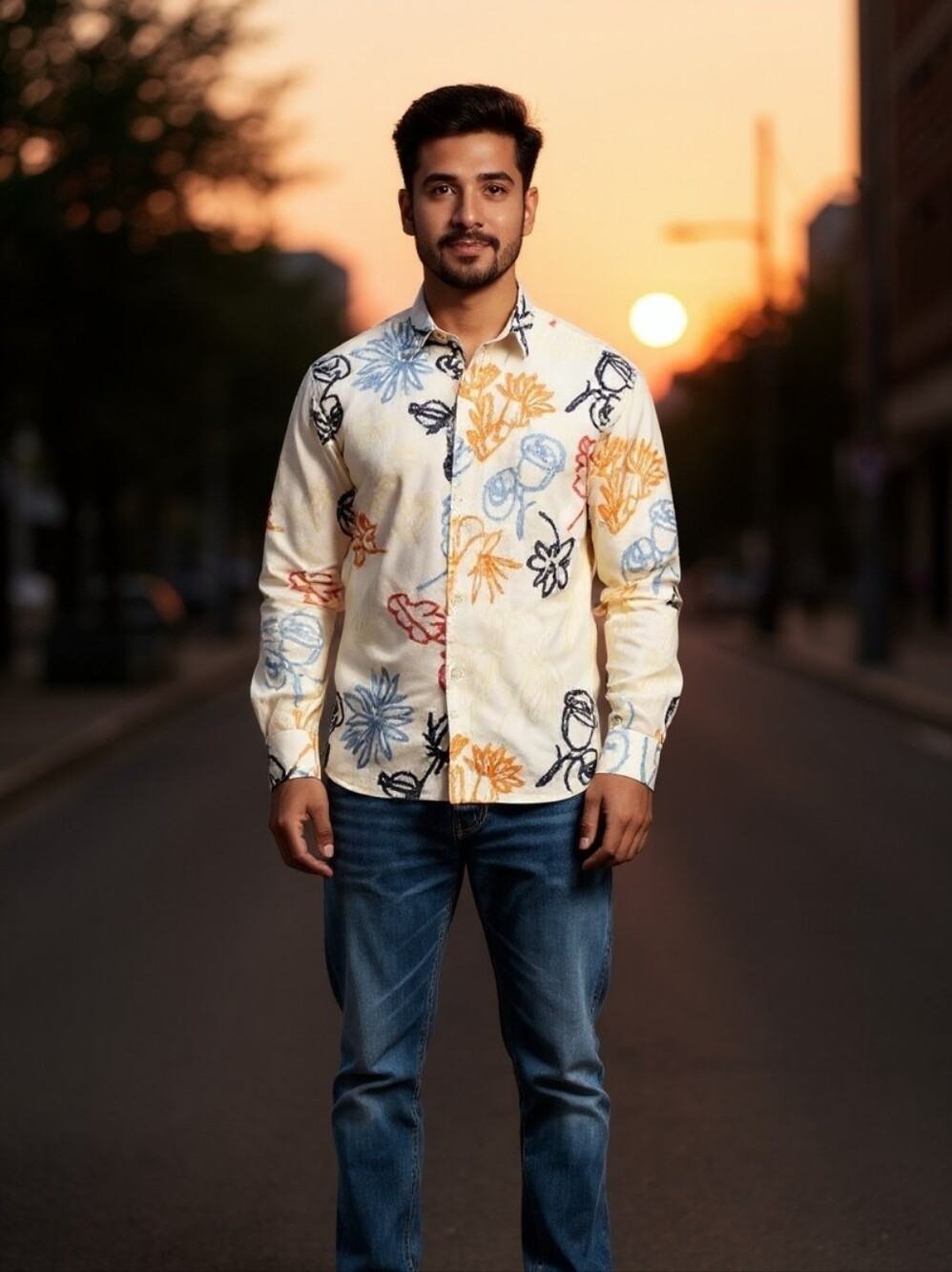 A Kind of GUISE Cotton Wool Blend Embrodiered Pino Shirt